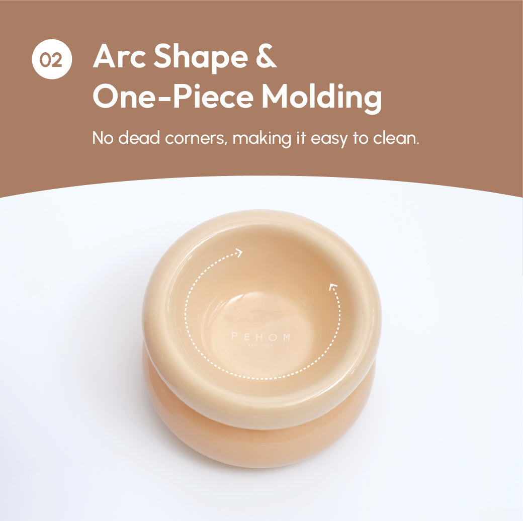 Soufflé Pet Bowl – Cream Beige | Ergonomic Elevated Bowl for Dogs & Cats