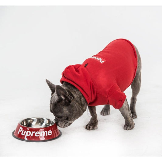 Pupreme Box Logo Hoodie for Dogs | Urban Streetwear Dog Clothing
