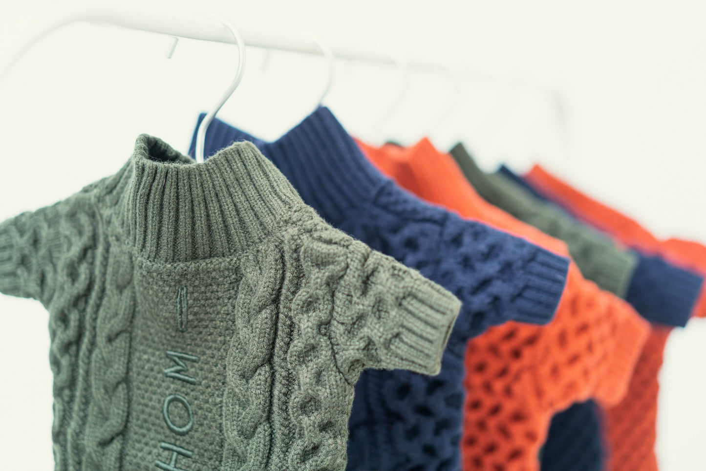 Bert Cardigan Sweater for Pets – Dark Blue Warm Knit Coat with Leash Access