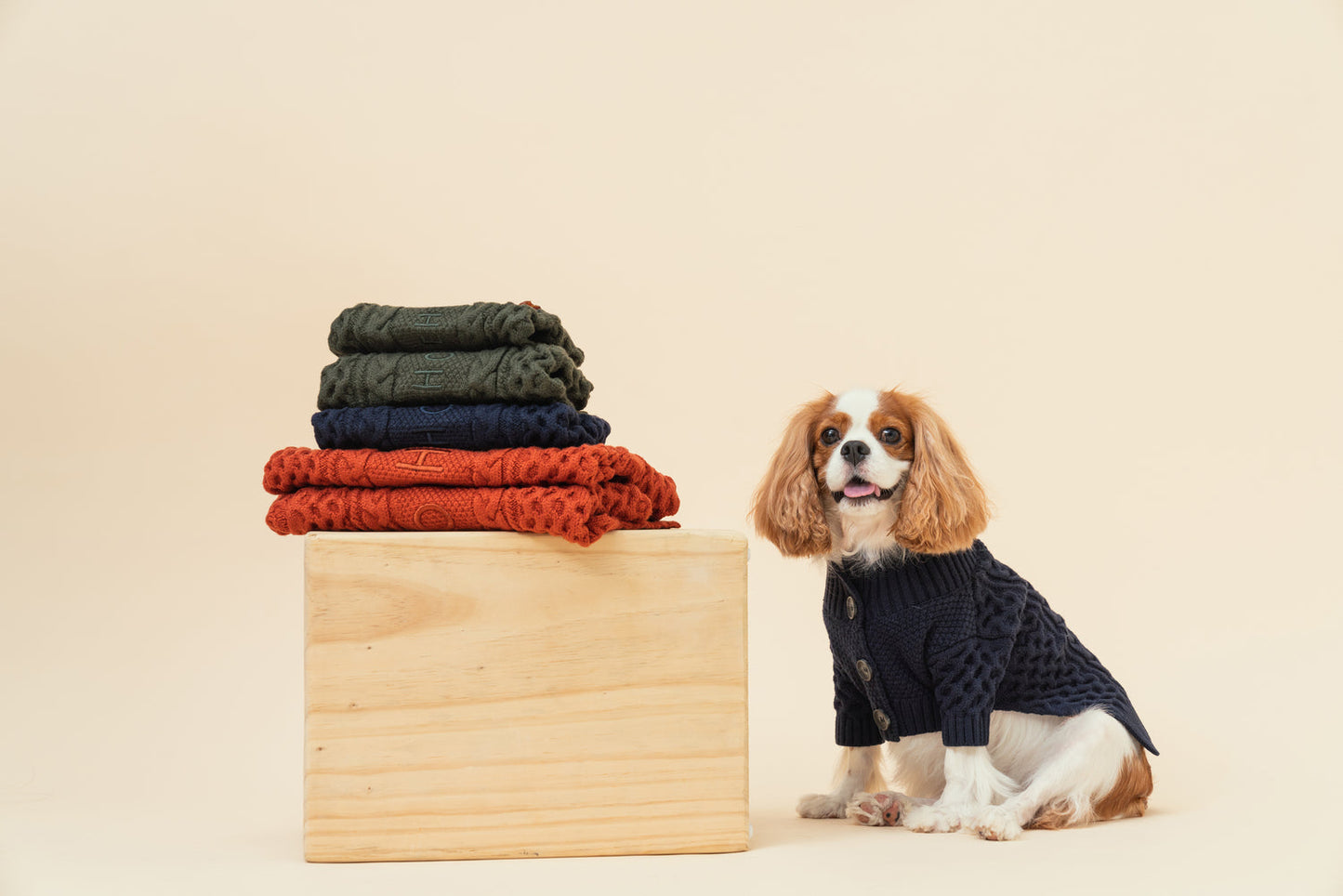 Bert Cardigan Sweater for Pets – Orange | Warm Knit Dog & Cat Coat for Autumn & Winter