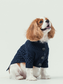 Bert Cardigan Sweater for Pets – Dark Blue Warm Knit Coat with Leash Access