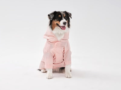 Tribeca Adjustable Velcro Dog Raincoat – Light Pink | Waterproof Hooded Pet Jacket
