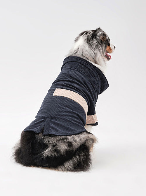 Rope Shirt – Blue Beige Velvet Winter Blazer for Pets