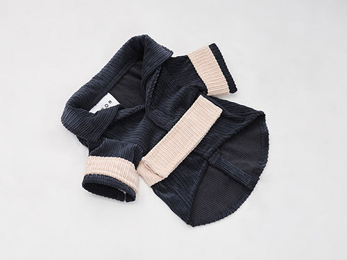 Rope Shirt – Blue Beige Velvet Winter Blazer for Pets