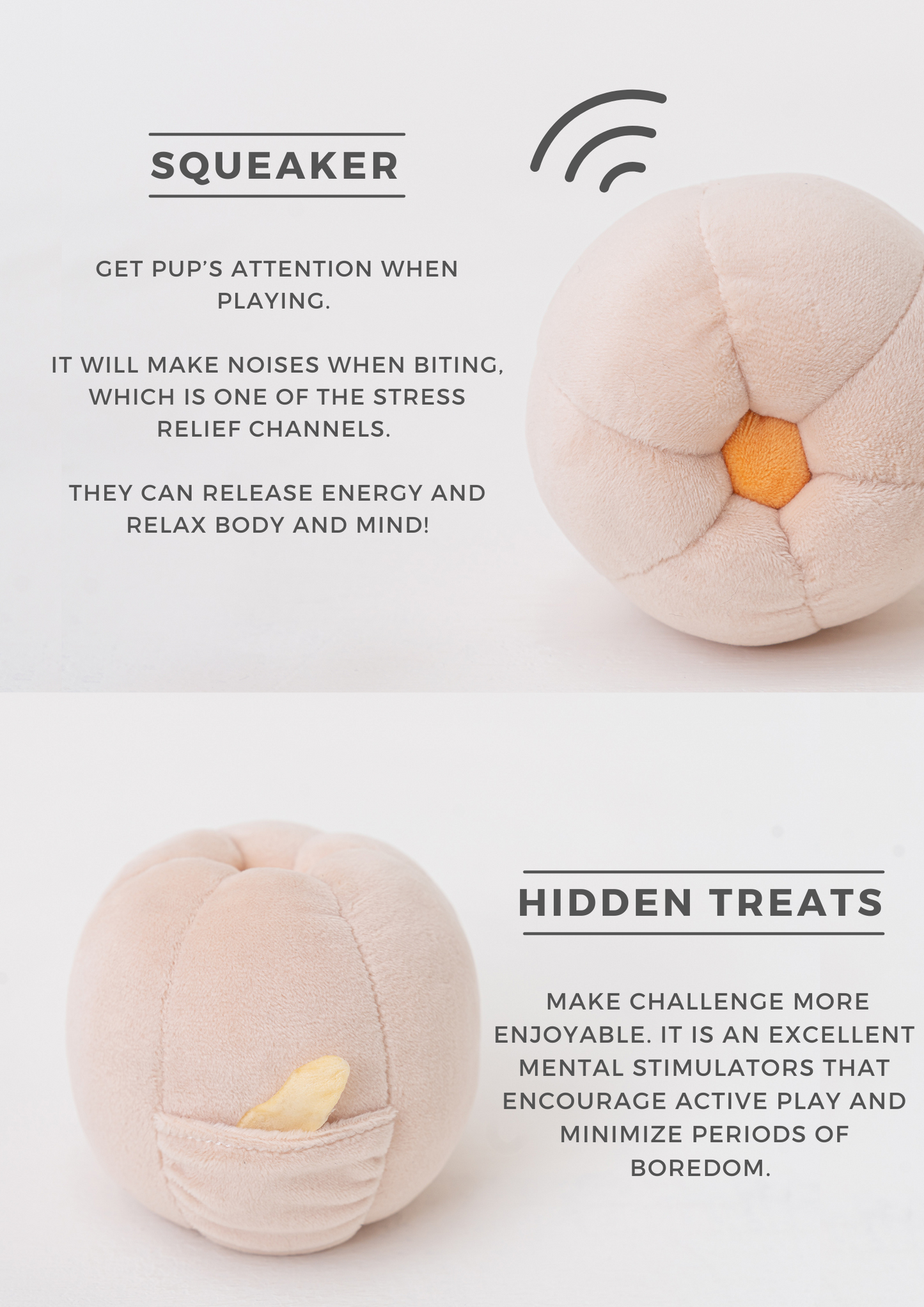 Paradise Pet Toy – Cucurbita | Calming Plush Squeaker Toy with Hidden Treat Pocket for Dogs