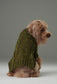 GLACIER Pet Sweater – Olive Green | Warm High-Neck Knit Dog Sweater with Vintage Buttons
