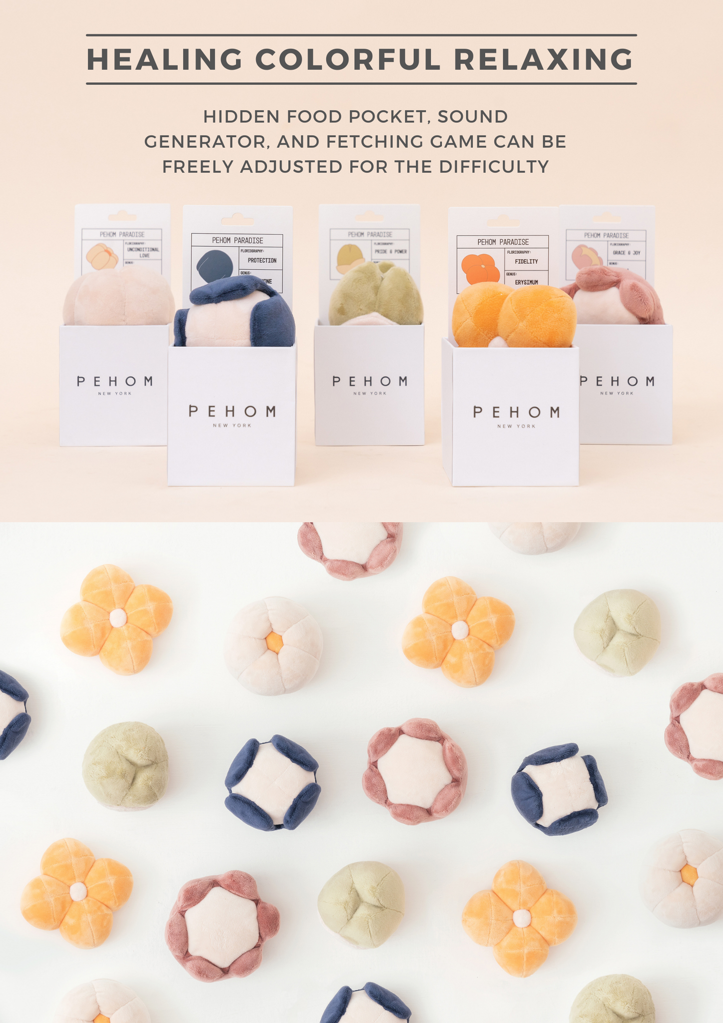 Paradise Pet Toy – Cucurbita | Calming Plush Squeaker Toy with Hidden Treat Pocket for Dogs