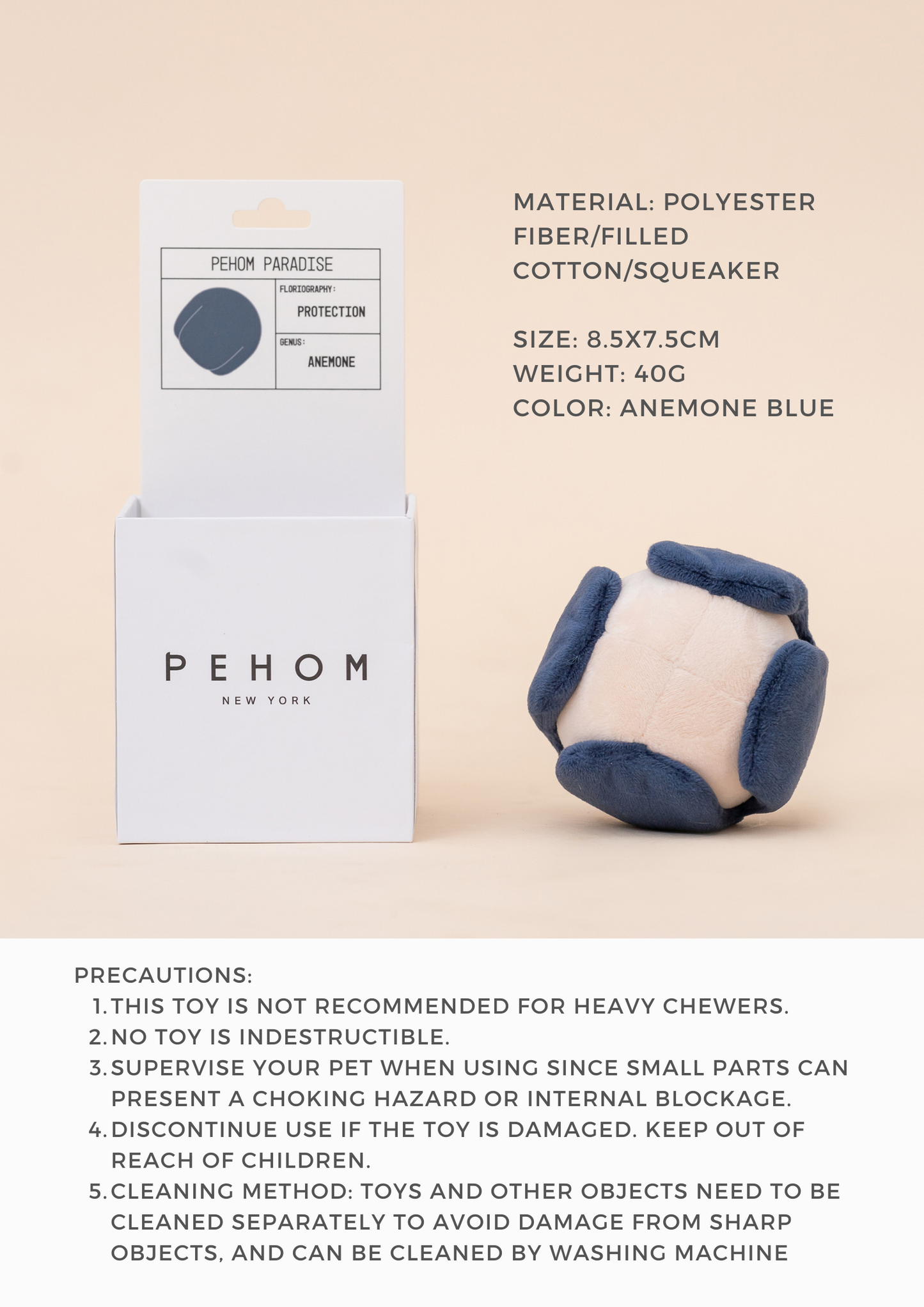 Paradise Pet Toy - Anemone | Calming Plush Enrichment Toy with Squeaker & Treat Pocket