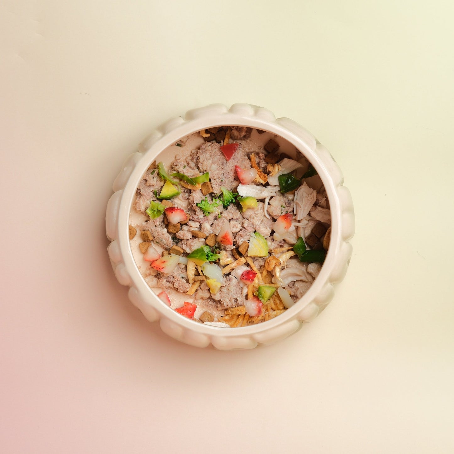 Puff Pet Bowl – Gradient Caramel Ceramic Spill-Proof Bowl for Dogs & Cats