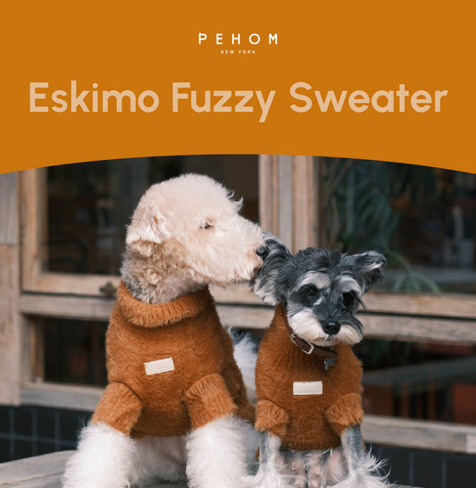 Eskimo Fuzzy Sweater - Orange | Warm, Breathable & Stylish Winter Dog Sweater