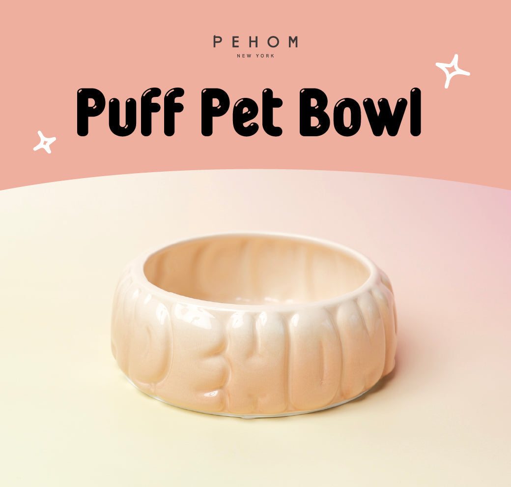 Puff Pet Bowl – Gradient Caramel Ceramic Spill-Proof Bowl for Dogs & Cats