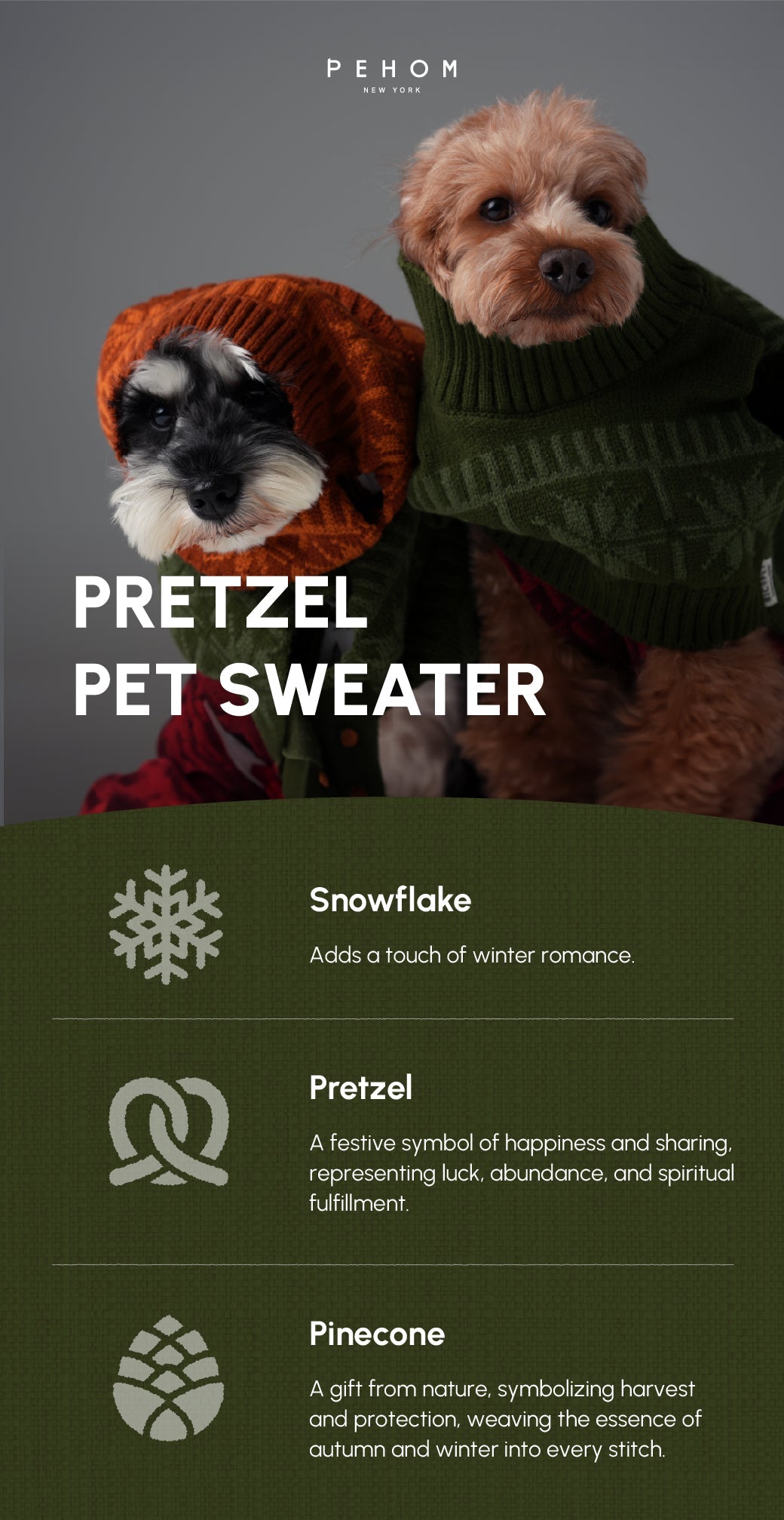 Pretzel Pet Sweater – Olive Green | Cozy Knit Dog Sweater for Warmth & Everyday Style