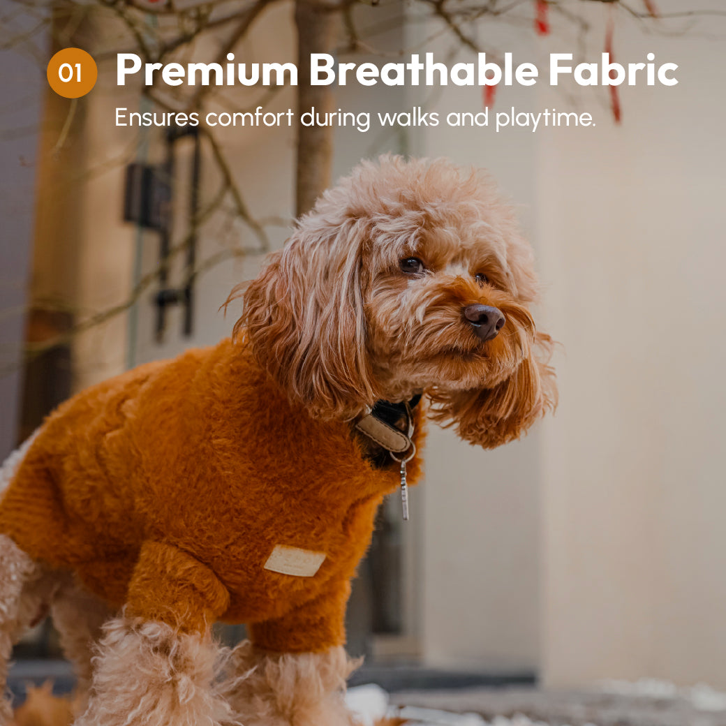 Eskimo Fuzzy Sweater - Orange | Warm, Breathable & Stylish Winter Dog Sweater