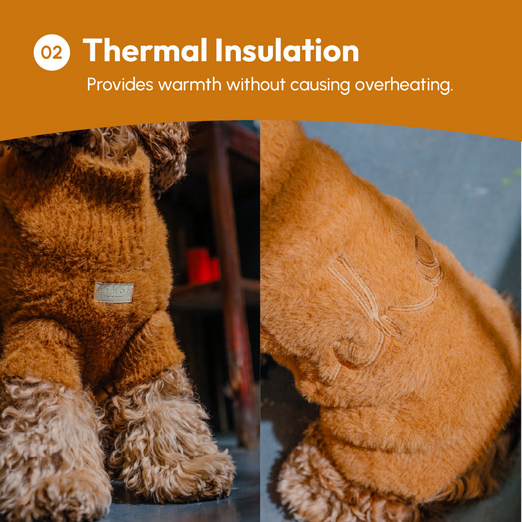 Eskimo Fuzzy Sweater - Orange | Warm, Breathable & Stylish Winter Dog Sweater