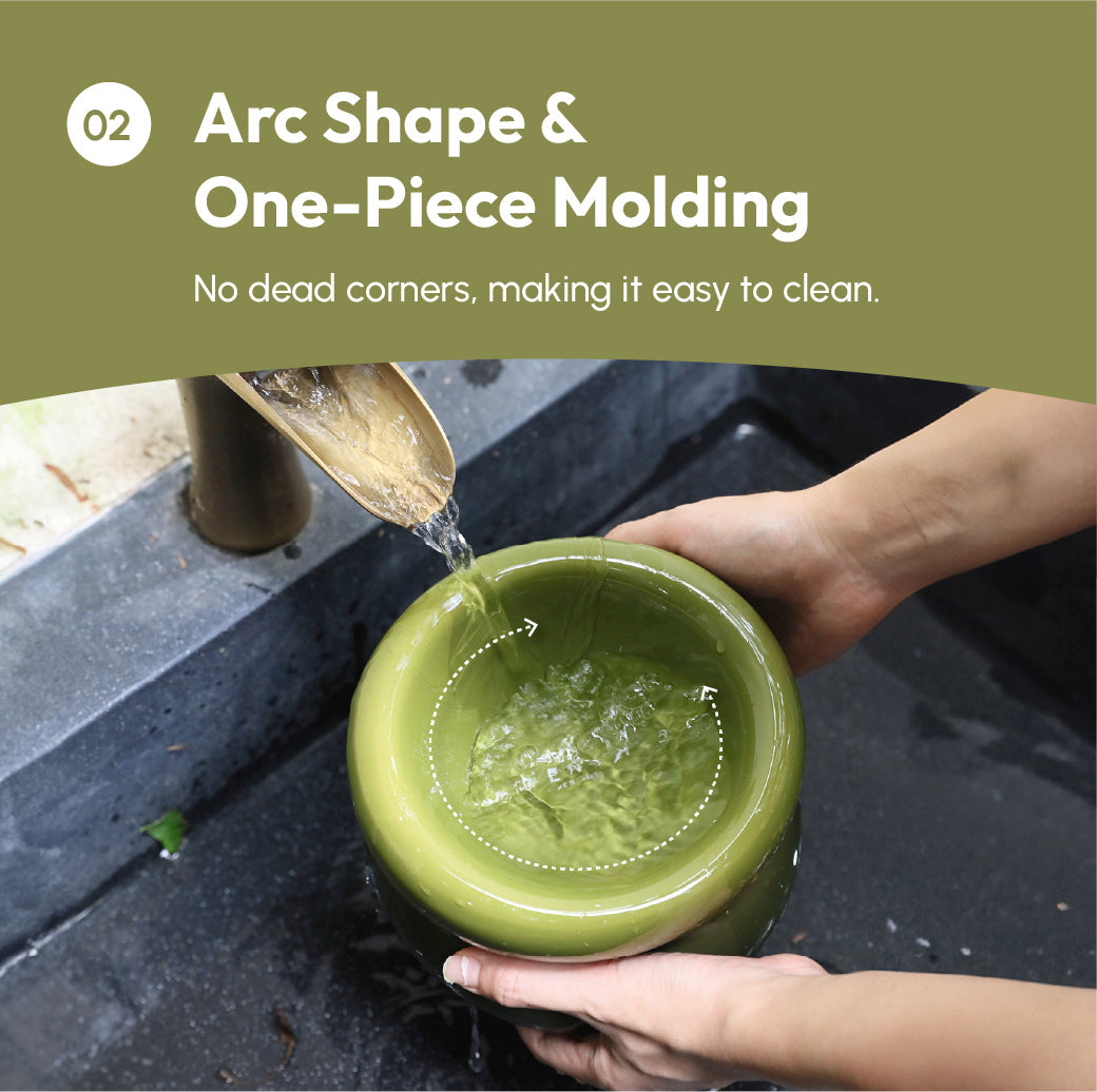 Soufflé Elevated Pet Bowl – Avocado Green | Ergonomic, Anti-Spill Design for Cats & Small Dogs