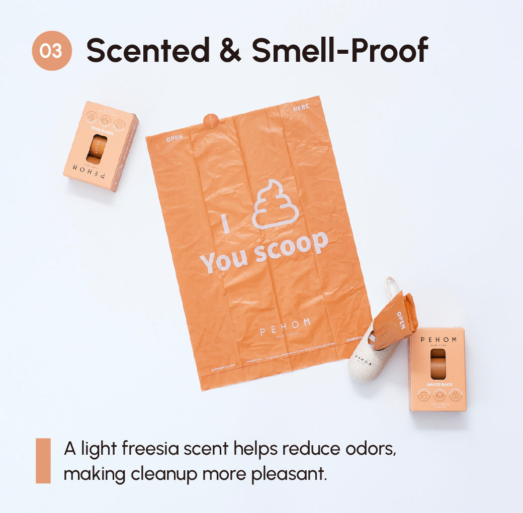 Poop Bags & Dispenser with Twist-Open Design – Scented, Leak-Proof & Eco-Friendly Dog Waste Bags