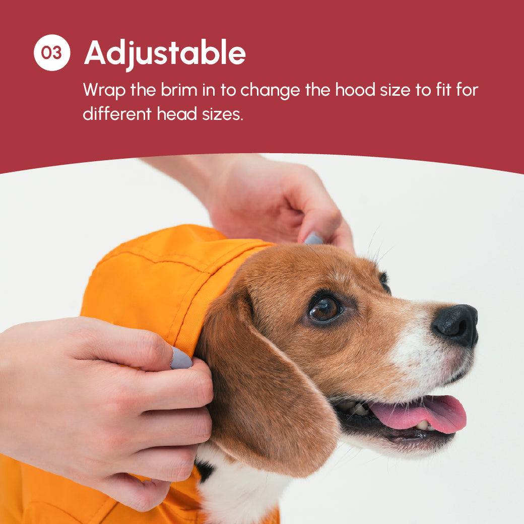 Tribeca Adjustable Velcro Dog Raincoat – Burgundy | Waterproof Hooded Rain Jacket for Dogs