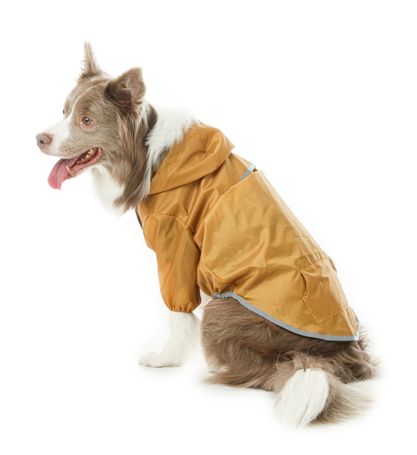 Ultralight Full-Coverage Hooded Waterproof Dog Jacket – Yellow | Reflective, Adjustable & Travel-Friendly Raincoat