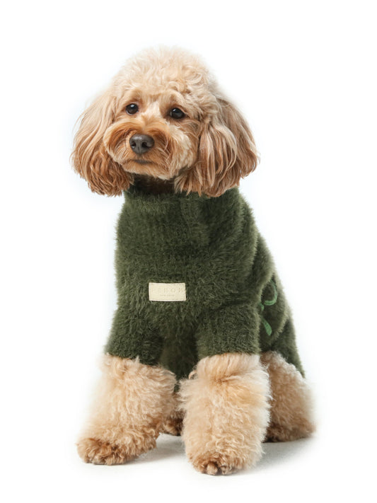 Eskimo Fuzzy Sweater - Green | Warm, Breathable & Stylish Winter Dog Sweater