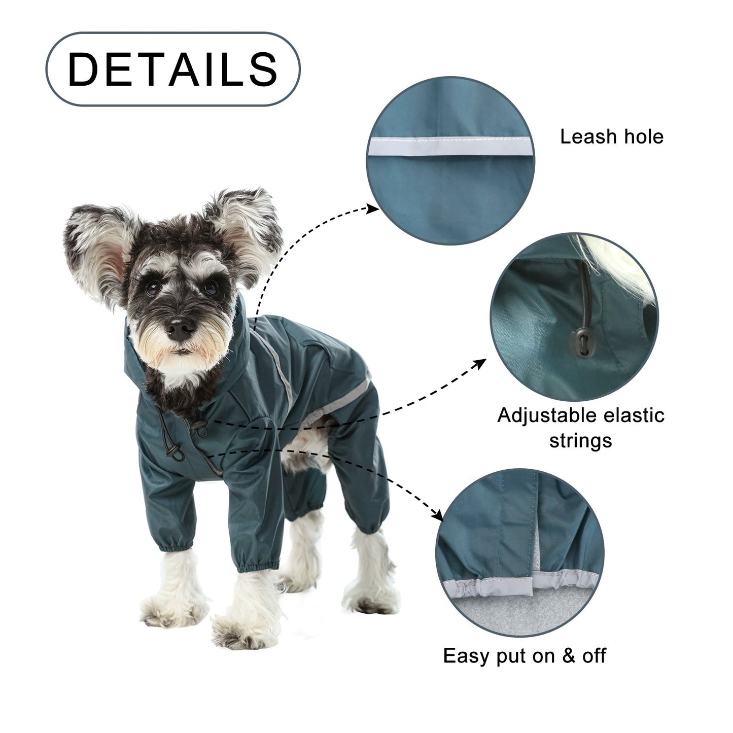 Ultralight Full Covered Hooded Waterproof Dog Jacket – Blue