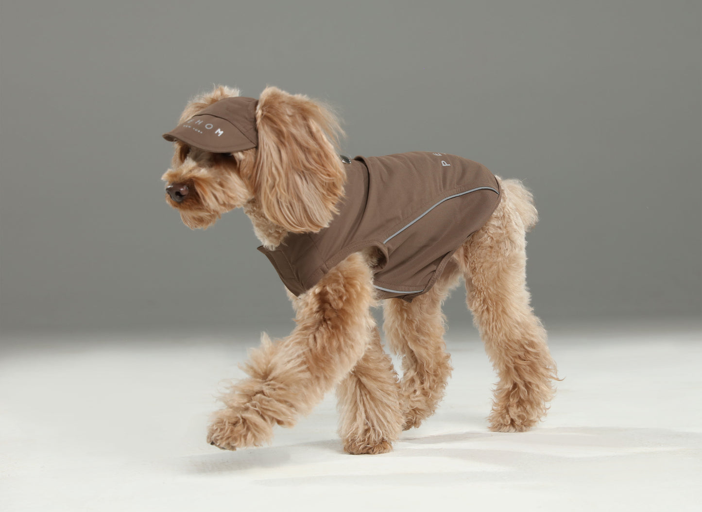 Tennis Hat for Pets – Mocha | Adjustable, Soft & Reflective Pet Cap