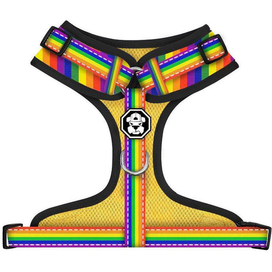 Pride Flag Adjustable Mesh Dog Harness | Breathable, Reflective & Secure Fit