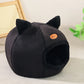Removable Winter Cat Cave Bed | Warm Plush Kitten House with Non-Slip Base