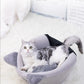 Removable Winter Cat Cave Bed | Warm Plush Kitten House with Non-Slip Base