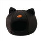 Removable Winter Cat Cave Bed | Warm Plush Kitten House with Non-Slip Base