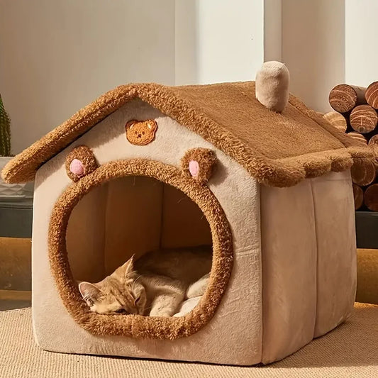 Foldable Pet House Bed | Portable Collapsible Indoor Dog & Cat Shelter