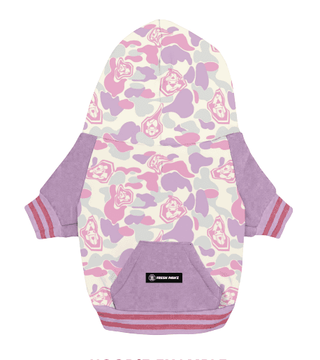 Pastel Pink Dog Hoodie – Soft Poly-Cotton Pet Clothing with Front & Back Print