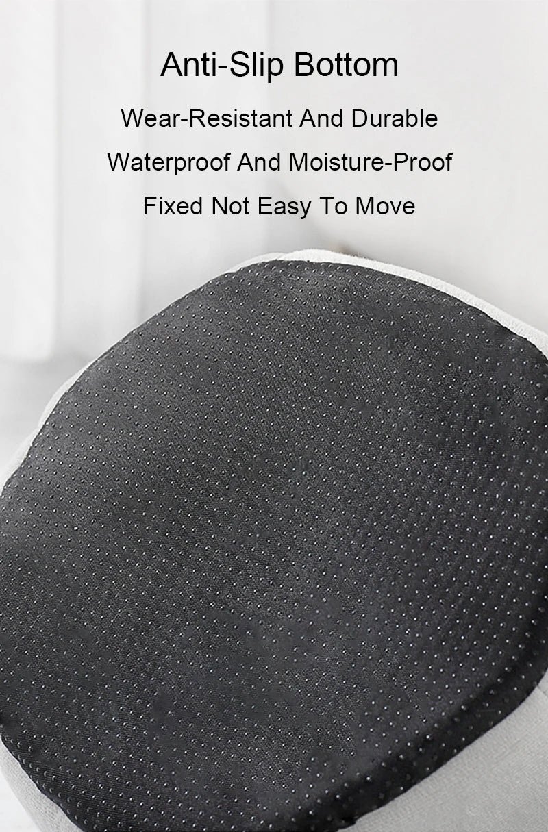 Black seat cover with text on wear-resistance, durability, water resistance, and moisture proofing.