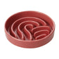 Wave Slow Feeder Dog Bowl – Ceramic Non-Slip Bowl for Healthier Digestion (Pink, Beige & Orange)