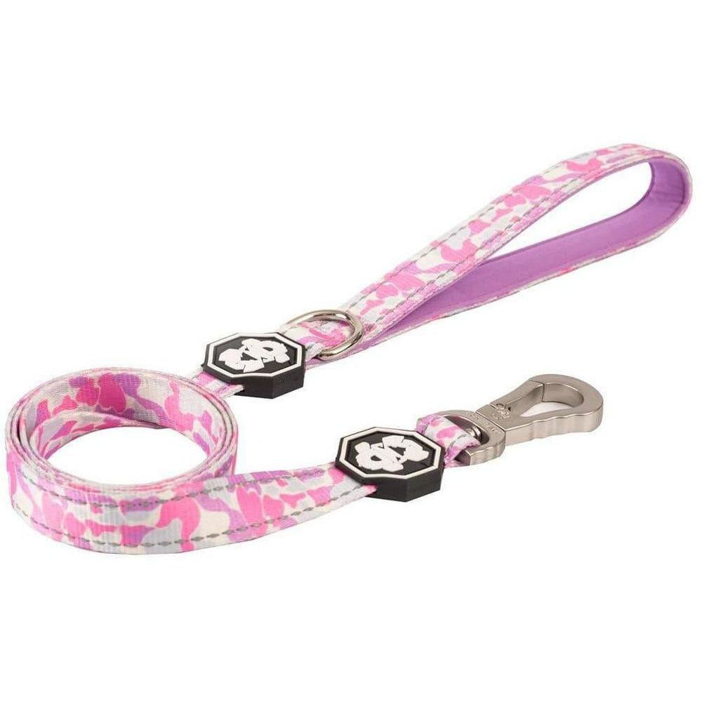 Pastel Camo Dog Leash – Reflective, Neoprene-Padded Handle, Heavy-Duty Hardware